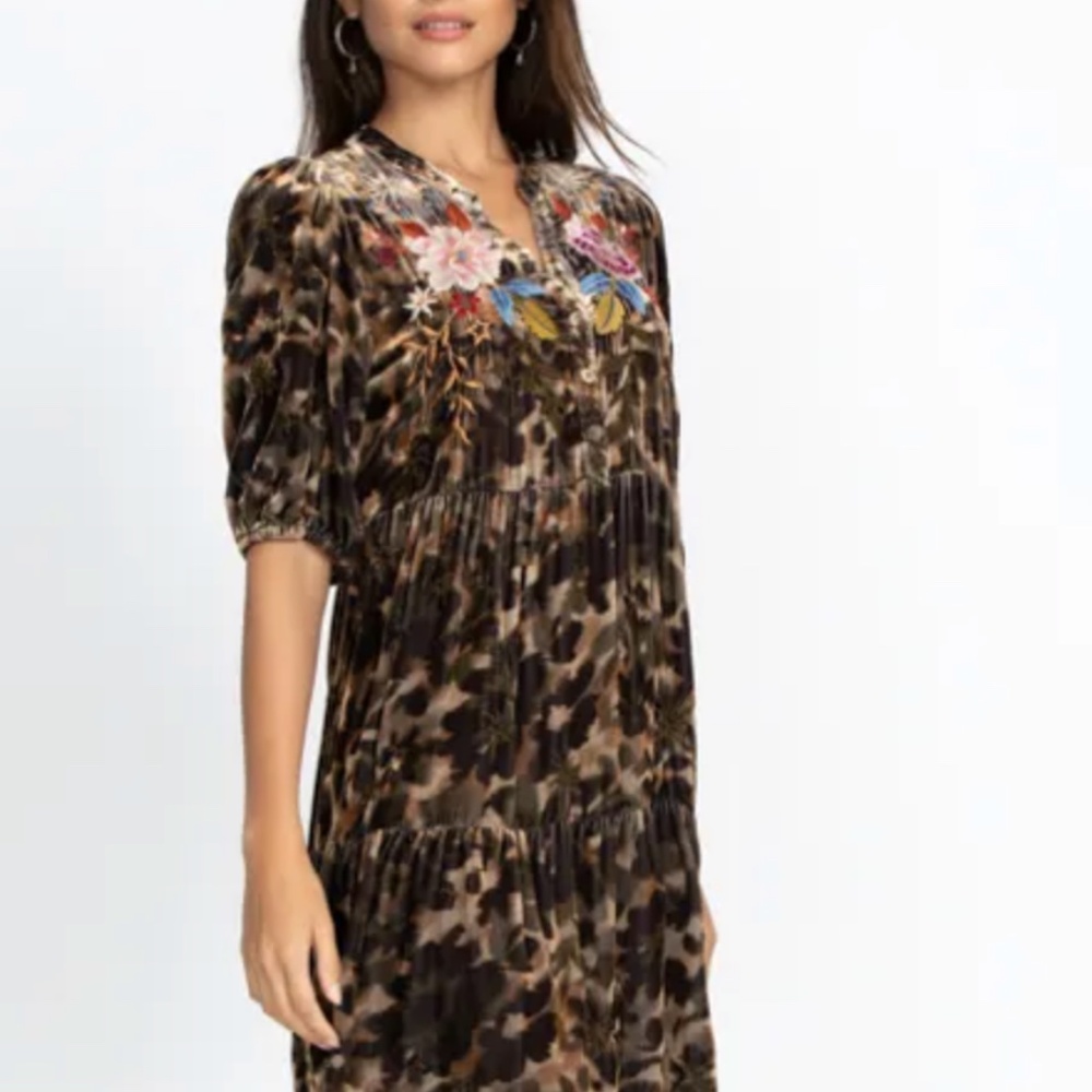 Floral Boho Embroidered Midi Dress